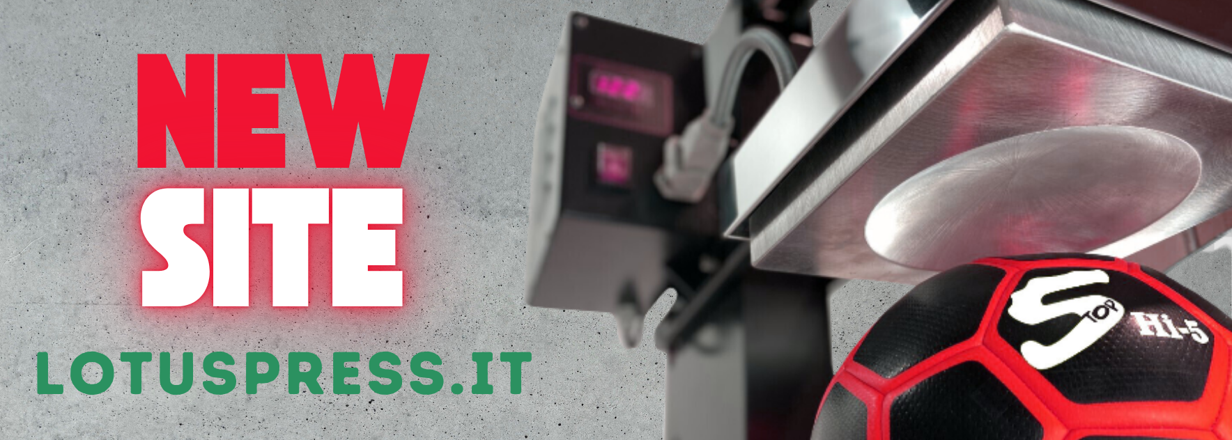 Nuovo sito web aziendale Stampa a caldo con pallone da calcio